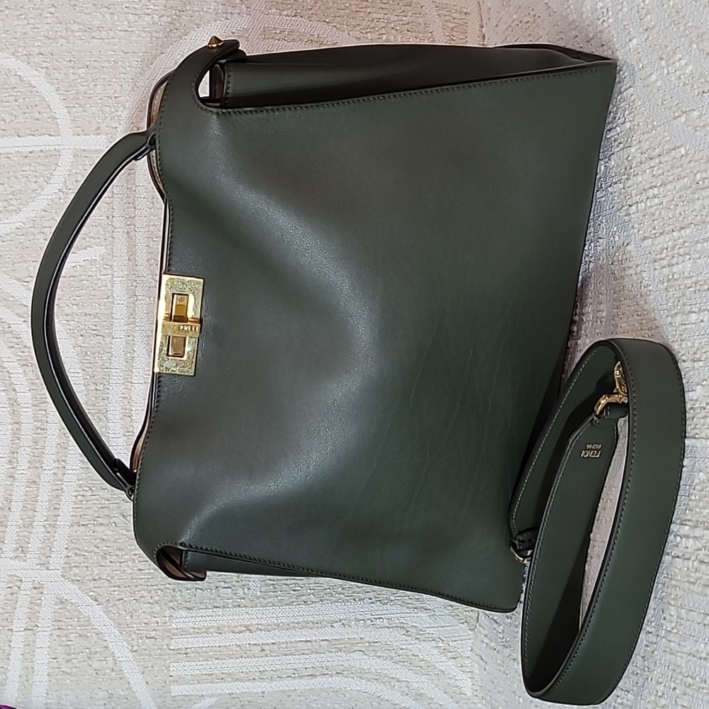 Fendi Peekaboo Army Green GM  Leather 2way  Handbag